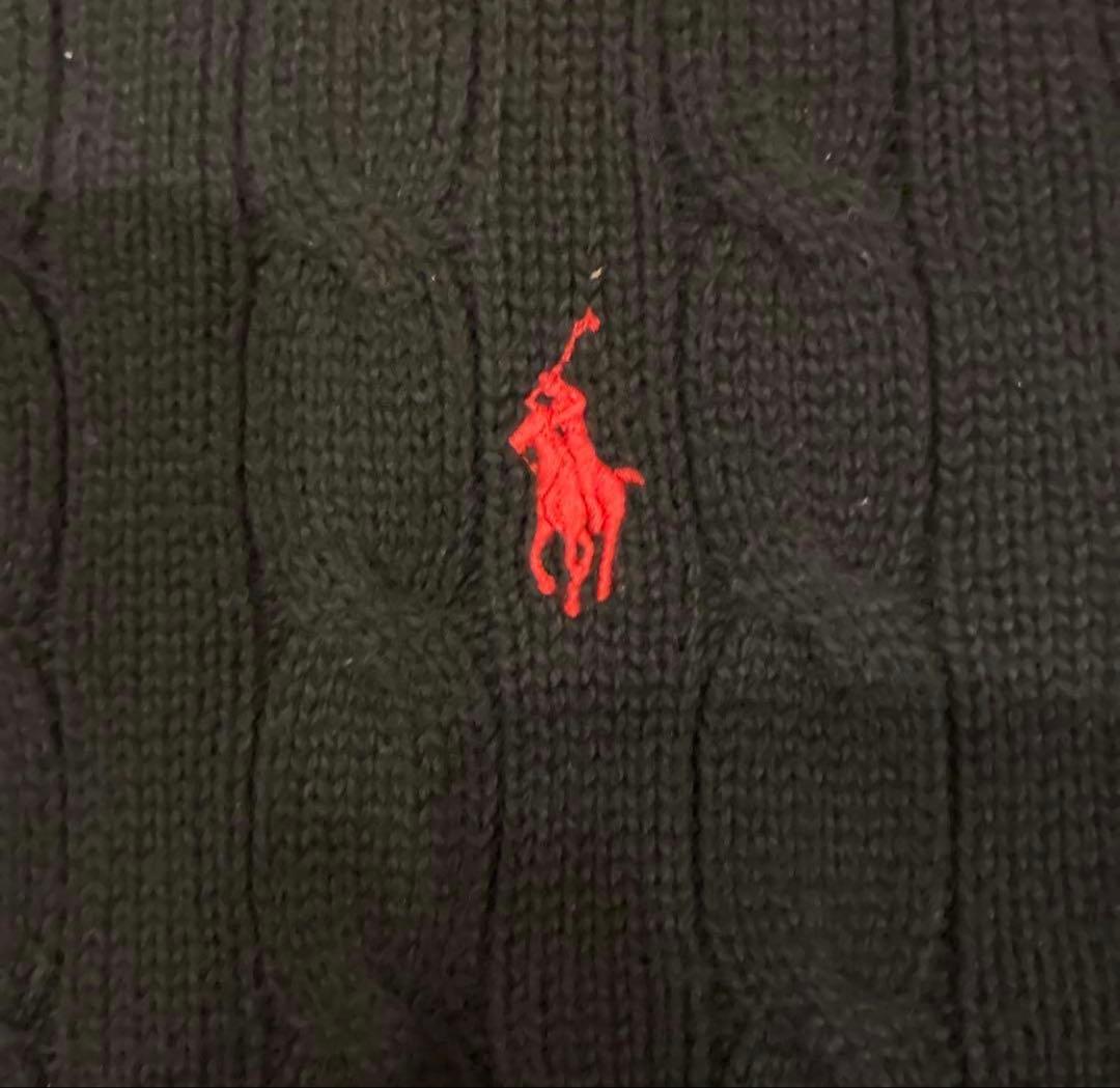 HALPolo Ralph Lauren ブラック コットンケーブルニット