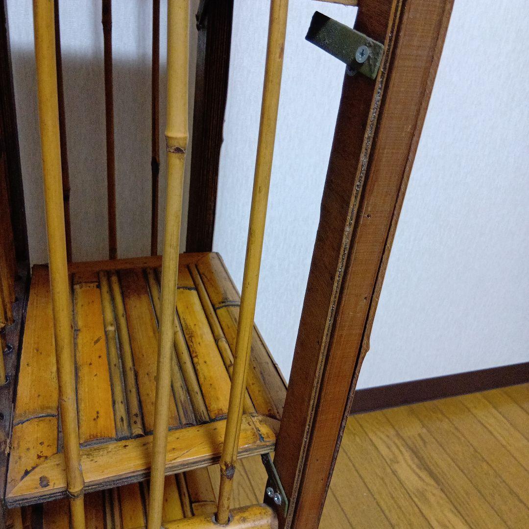 アジアン　3段バンブーラック 竹製 ディスプレイラック 飾り棚