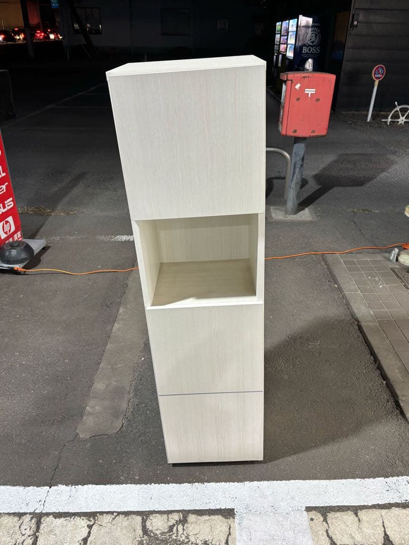 ドンナー スリムシューズボックス150 ホワイト木目