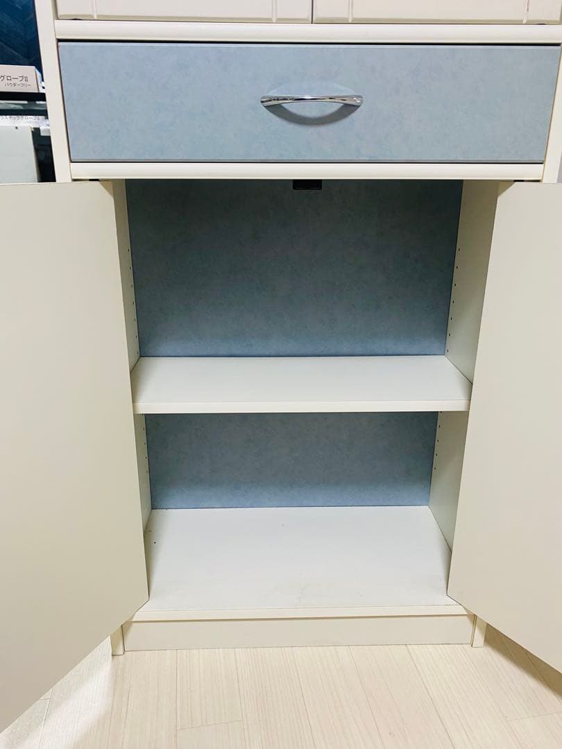 食器棚　キッチンボード　白　幅59.2cm×奥30cm×高178cm プレベール