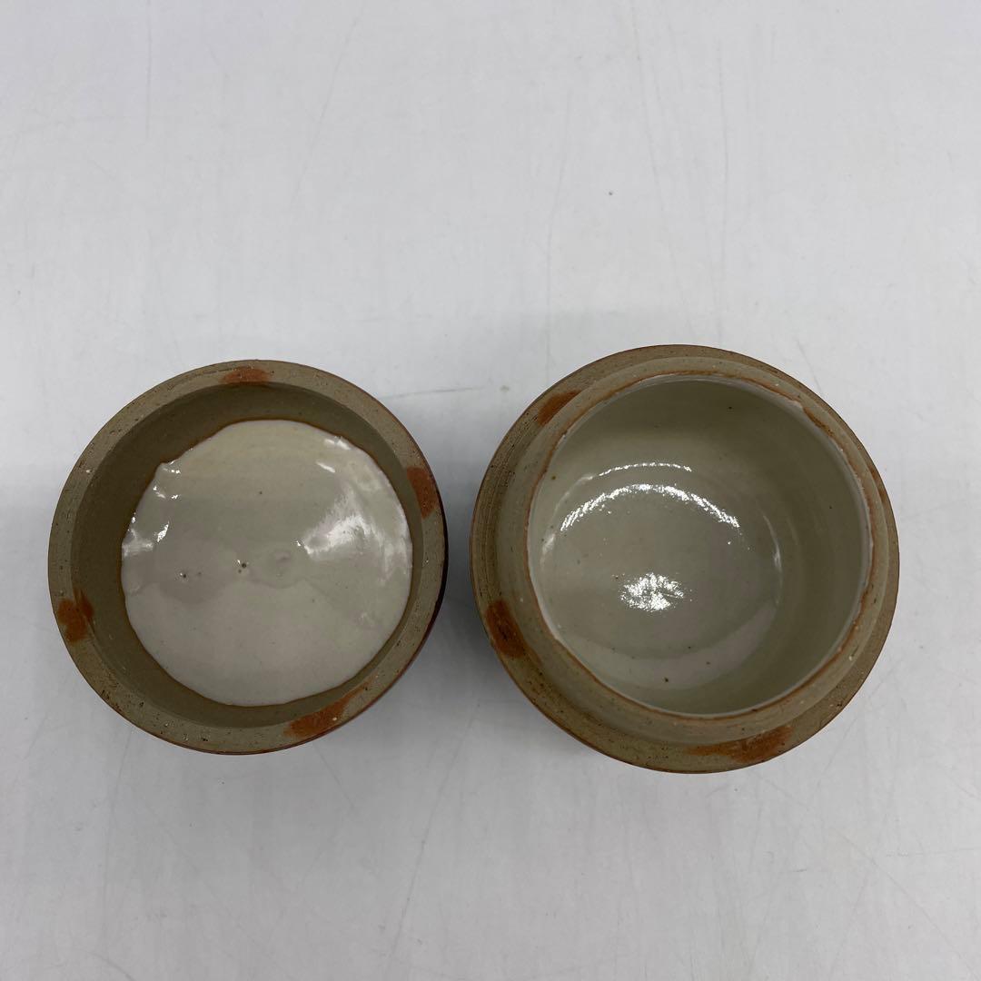 鳥取民藝　牛ノ戸焼　緑釉茶入蓋物