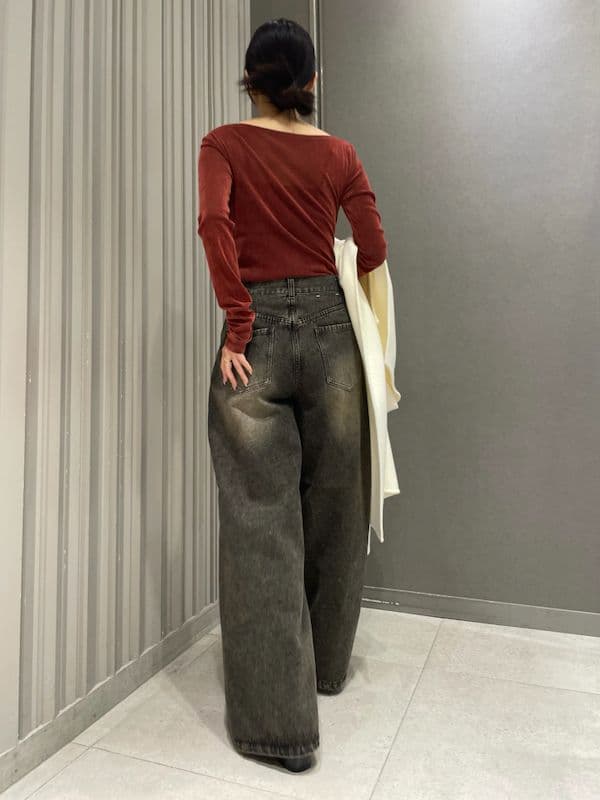 ☆人気完売☆フレイアイディー／アシメデコルテフロッキーチュールトップスRED新品