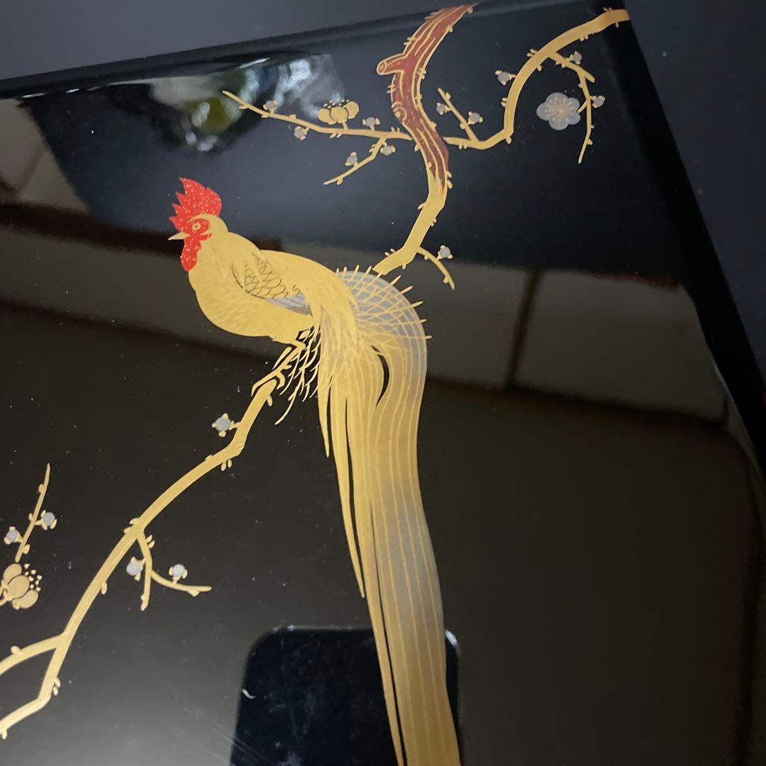 時代物　蒔絵硯箱　是真造　木箱付き