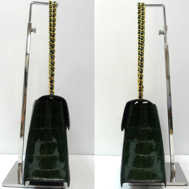 TOKYO　チェーンバッグ　ショルダーバッグ　クロコダイル　グリーン　JRA