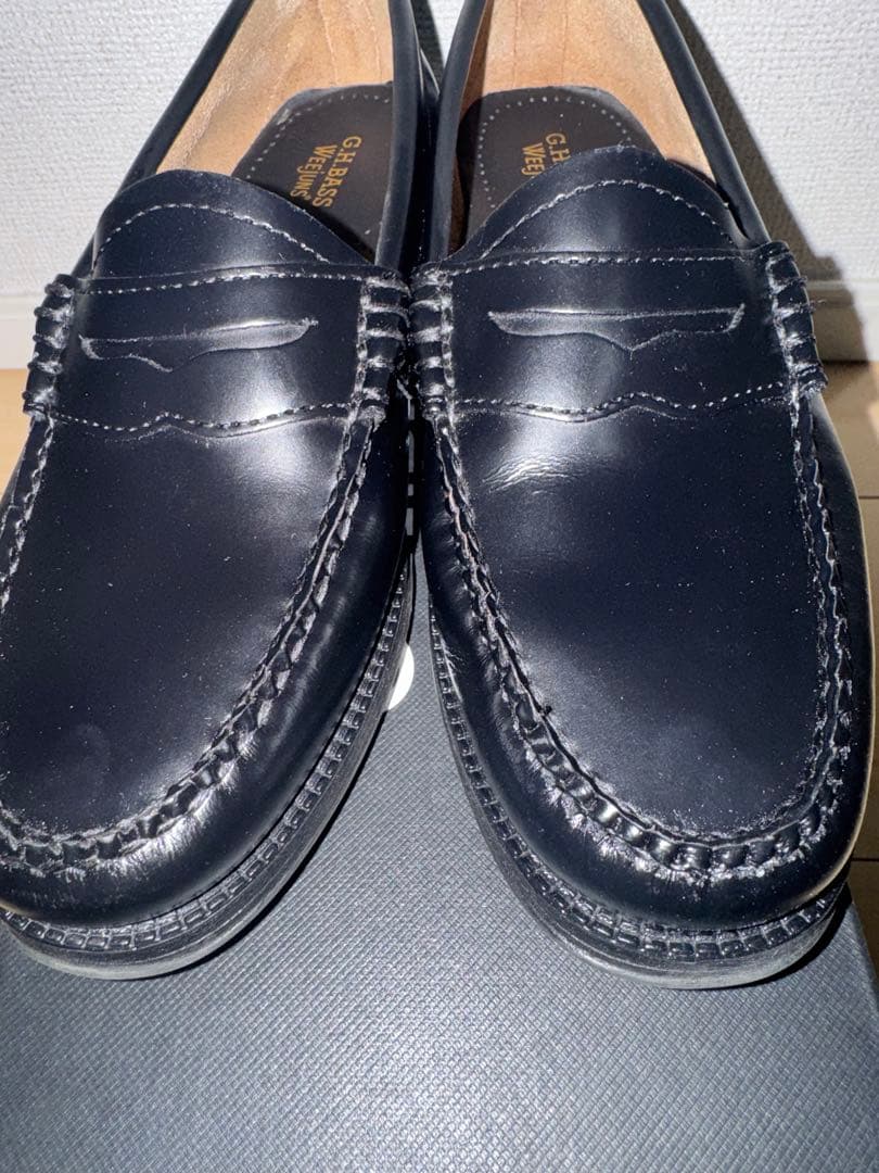 【G.H. BASS】　ブラックレザー ローファー