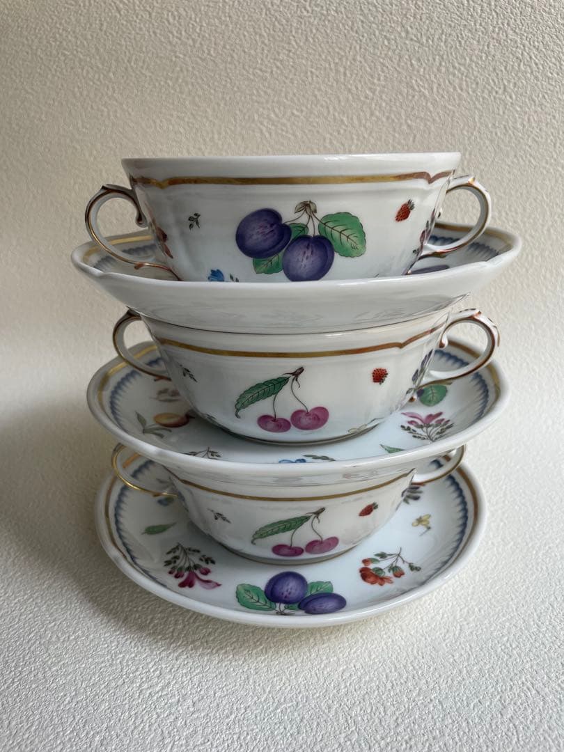 ⬇️リチャードジノリ ⭐︎ イタリアンフルーツ　スープカップ&ソーサー　3客