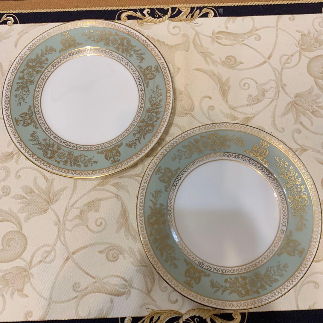 未使用ウェッジウッド コロンビア　セージグリーン 15.5cmケーキプレート