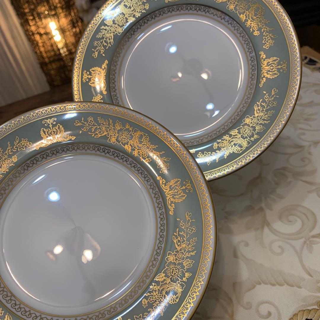 未使用ウェッジウッド コロンビア　セージグリーン 15.5cmケーキプレート