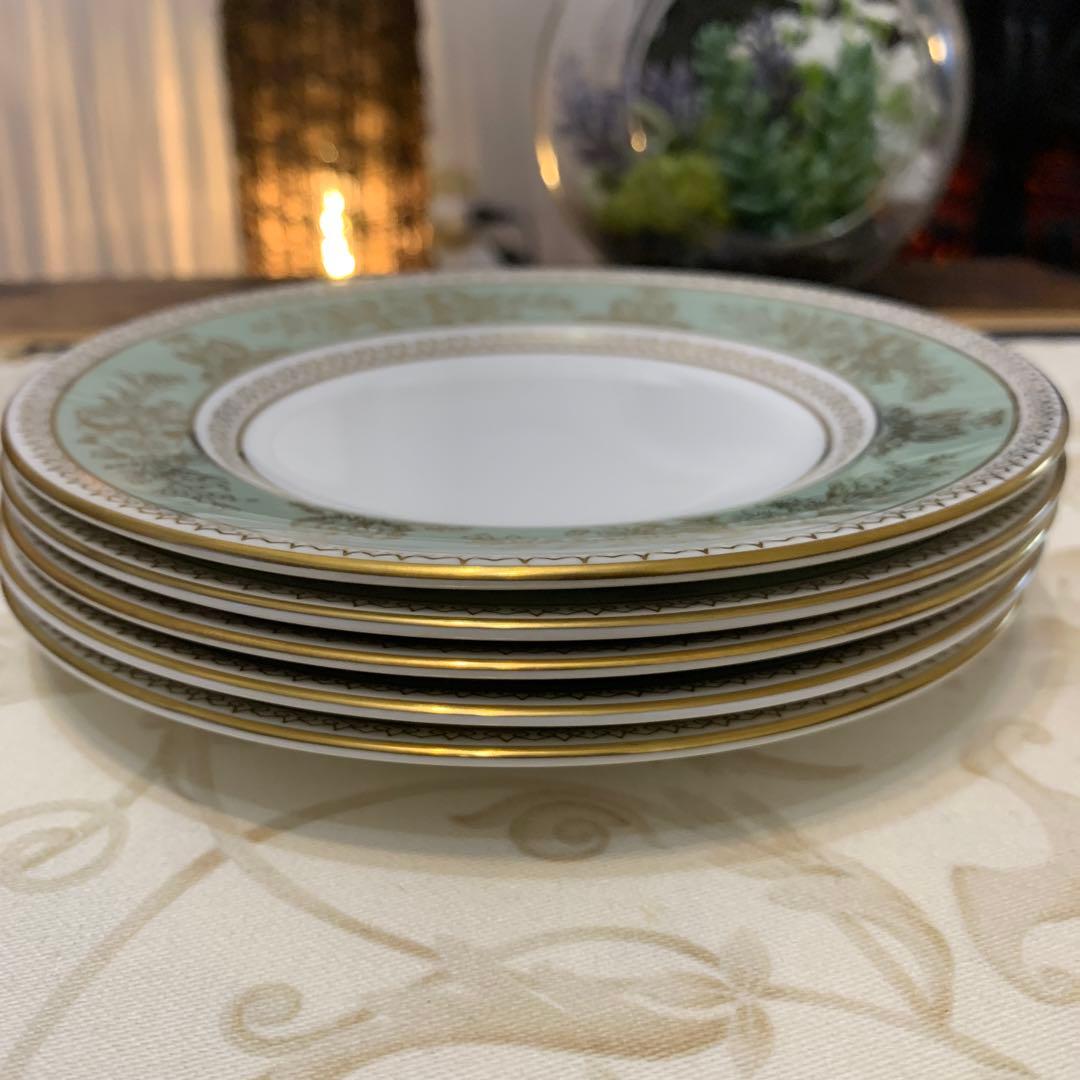 未使用ウェッジウッド コロンビア　セージグリーン 15.5cmケーキプレート