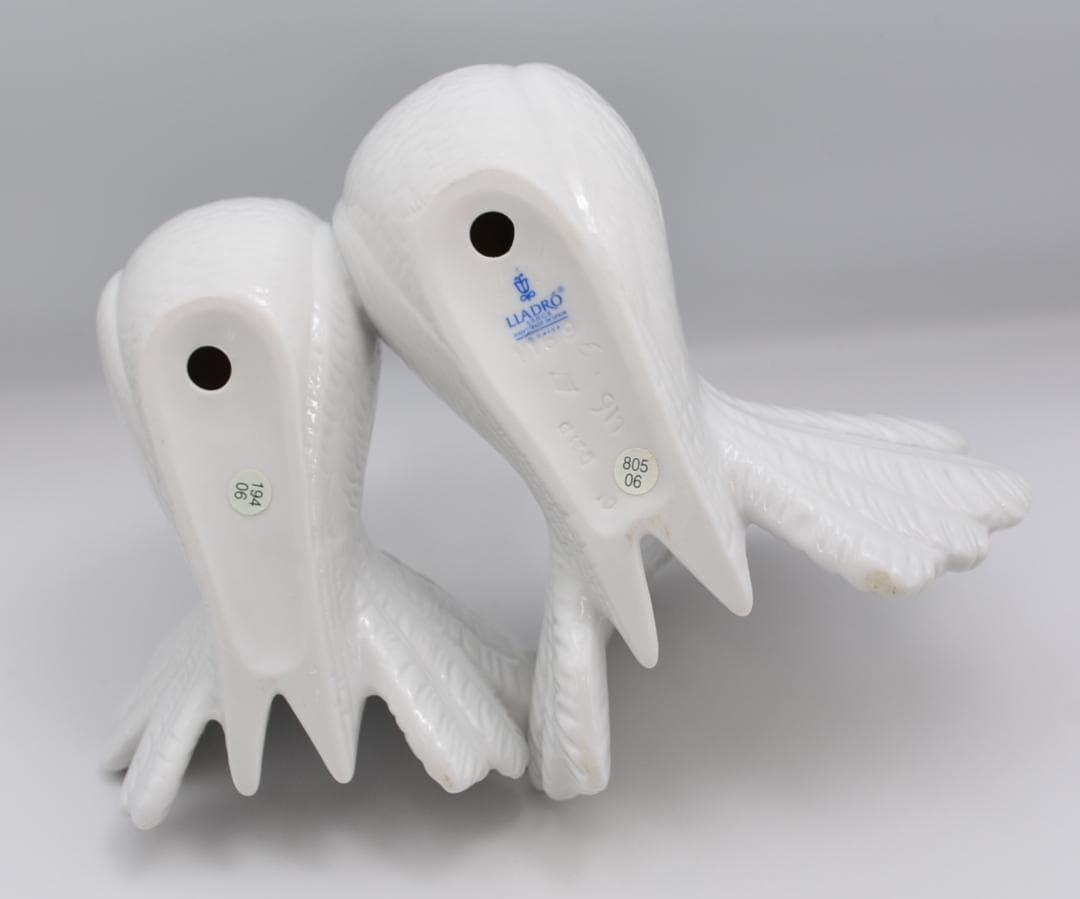 鳩のペア　★リヤドロ　スペイン　ポーセリン　光沢仕上げ　絶版　ヴィンテージ