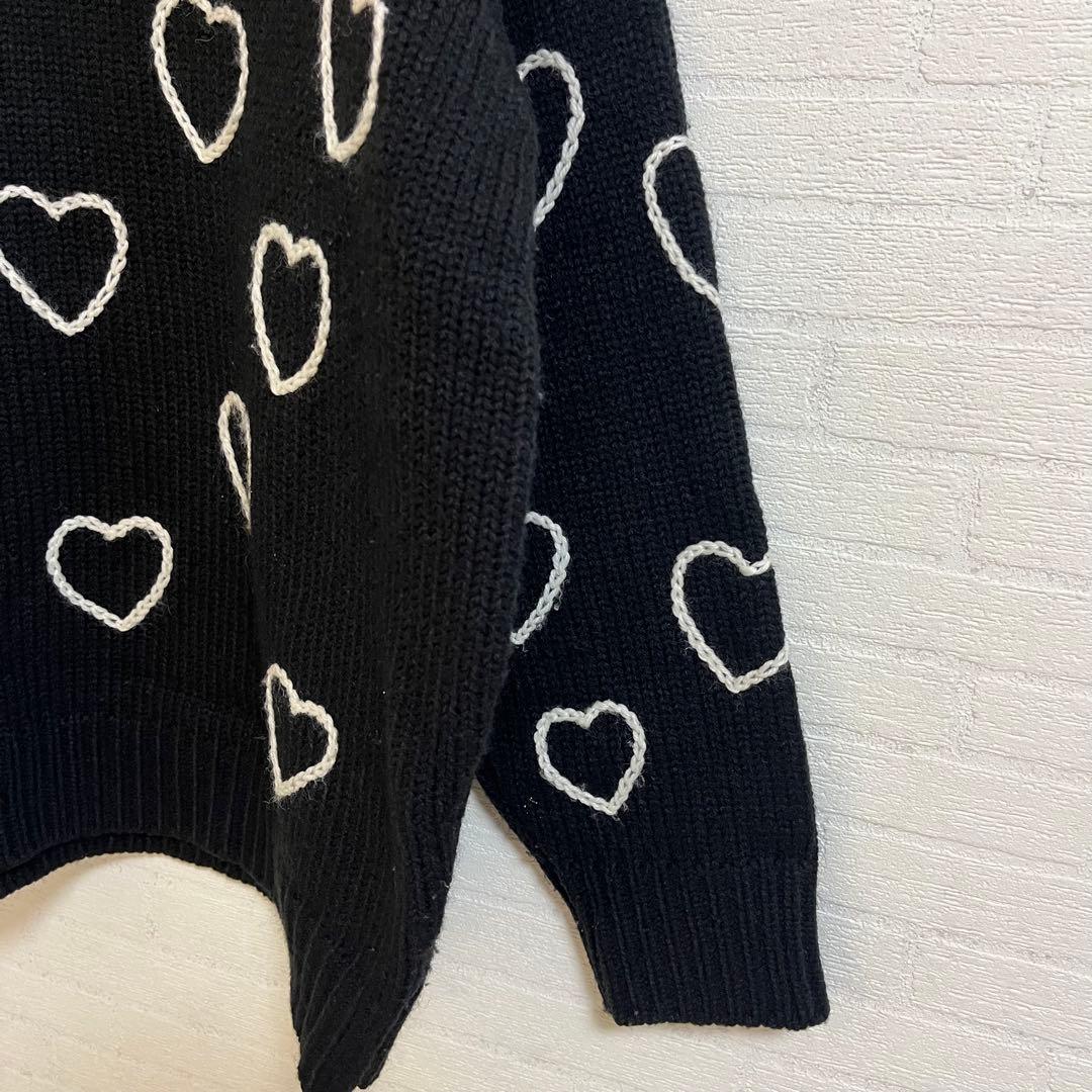 ChahChah ハッピーハートフル ハンドエンブロイダリーニット　男女兼用