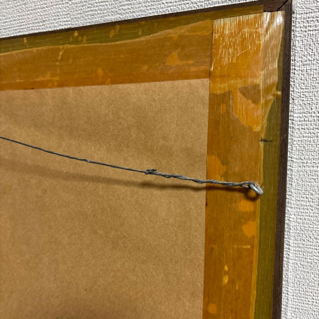 フランス　アンティーク　赤糸&白糸　サンプラー　刺繍　ガラス入り　額入り