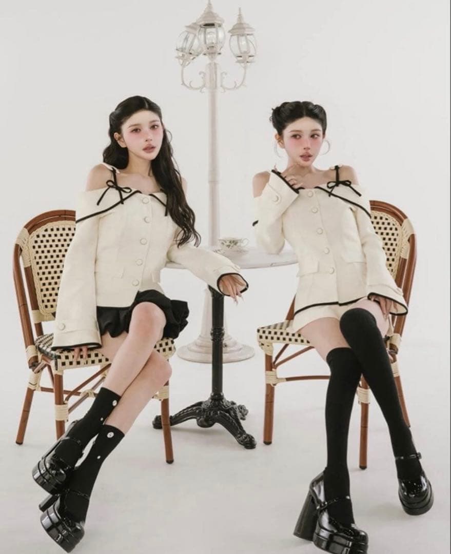 ダーリッチ ボンディングツイードオフショルチュニック M(即日発送可能)