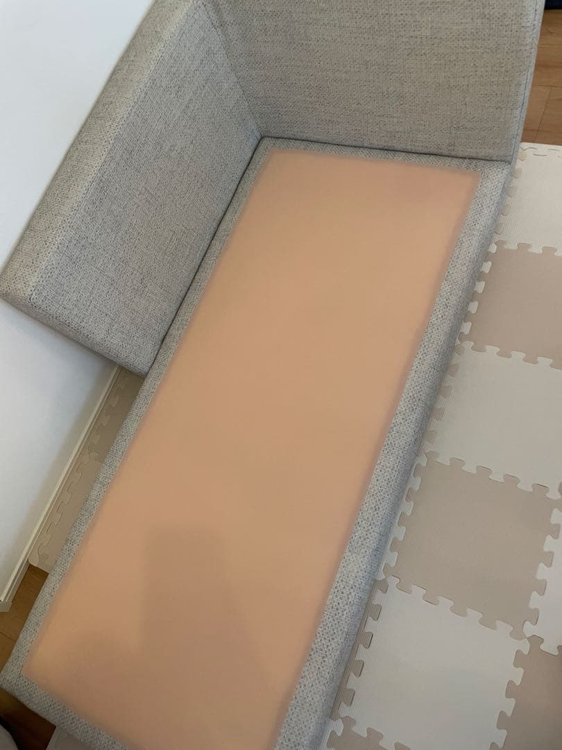 ダークブルー グレー カウチソファ