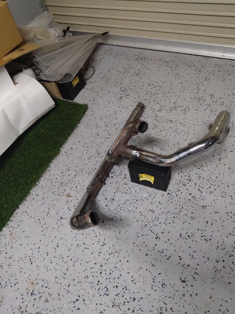 ハーレーFLSTCエボ２本出しマフラー エキパイ