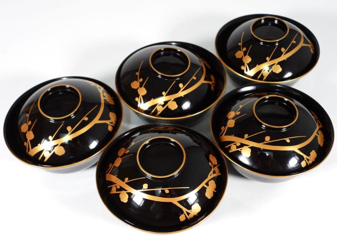 輪島塗 吸物椀 石昌斉作5客 御節料理 お正月料理 茶懐石道具