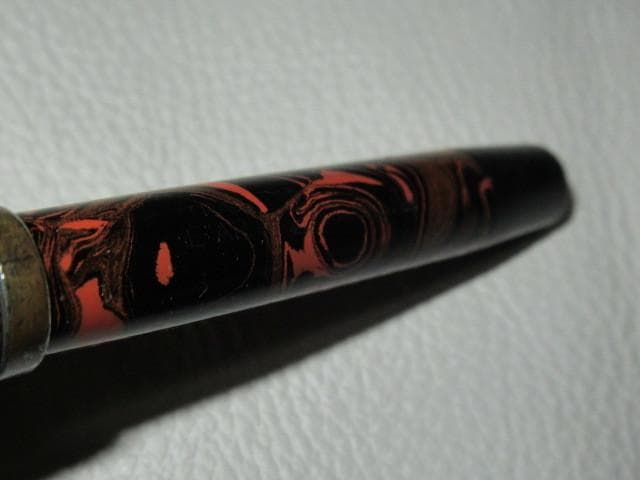 ペン先極希少イリジウム 1950年頃米国製◆NEW CLIP ベークライト黒と朱