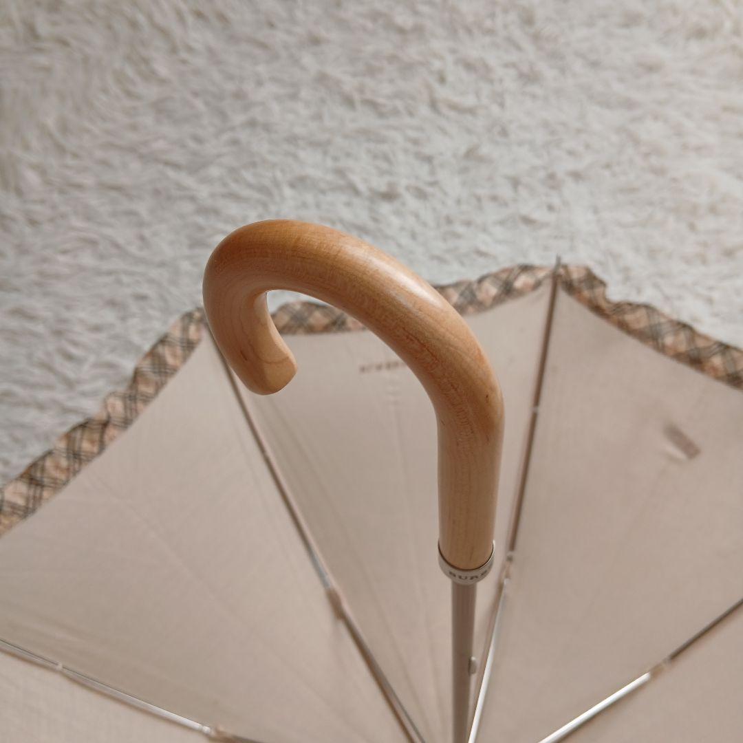 【BURBERRY】希少　オーロラ社製　フリル　ノバチェック　長傘　日傘