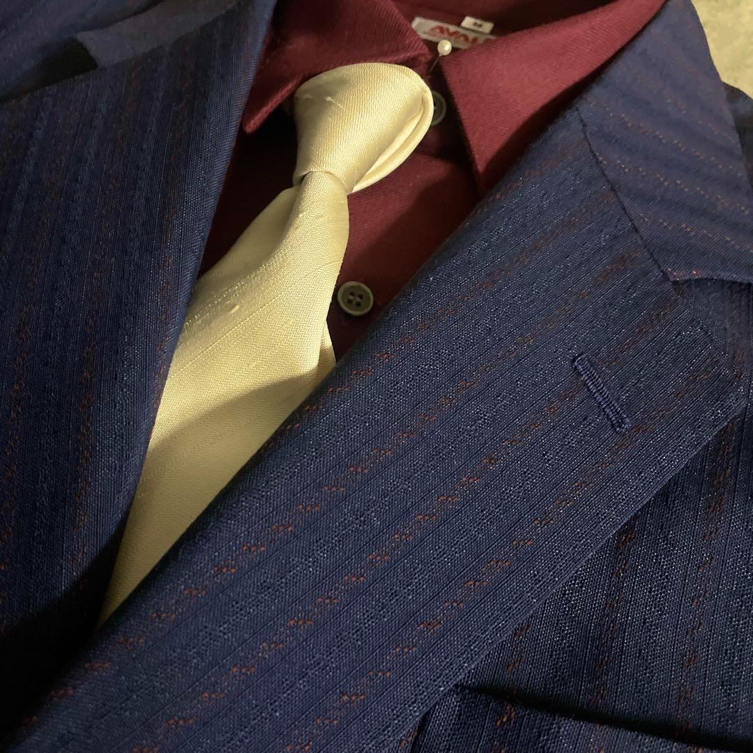 美品 高級 濃紺 セットアップスーツ × Christian Diorネクタイ