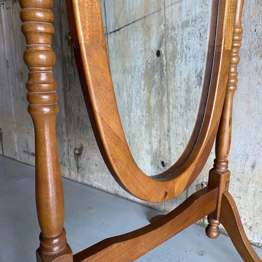 オーバル型　スタンドミラー　クラシックカントリー　楕円　レトロ