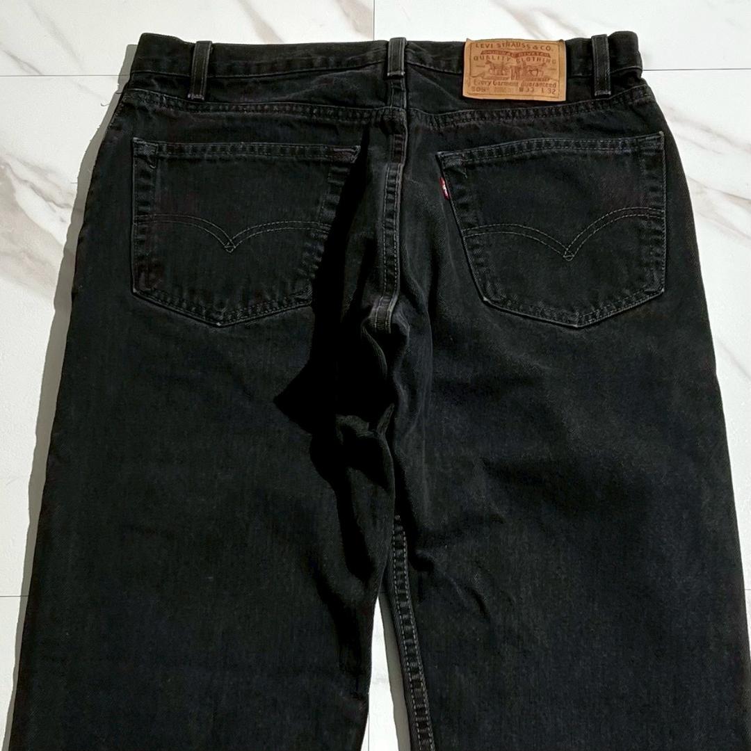 90s 00s　USA製　リーバイス505　後染めブラック　ブラックデニム　黒