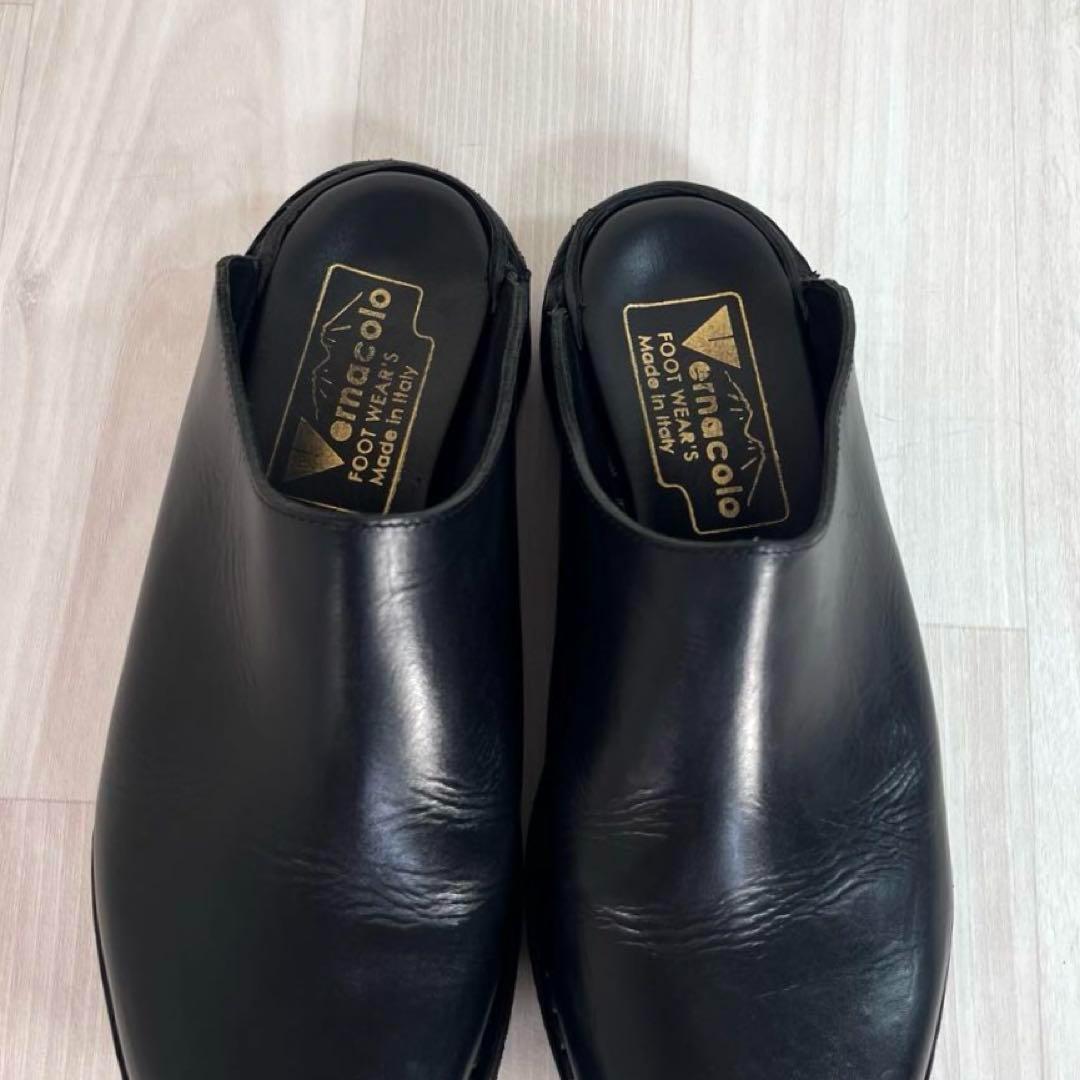 【美品】Vernacolo　サボ サンダル　ブラック　黒　44　シャークソール