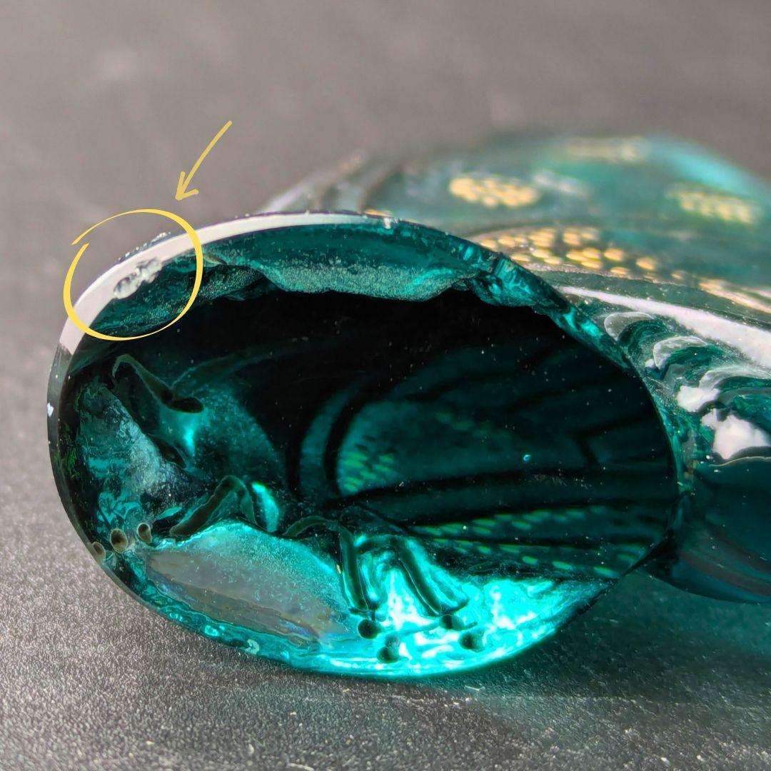 卓上芸術 ラリック 青ガラス彩色 パピヨン蝶オブジェ入手至難　精密エナメル