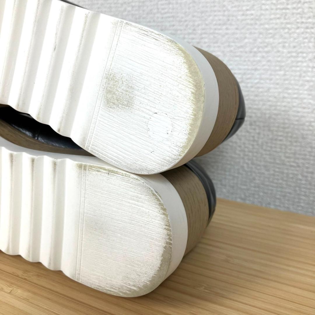【美品】STACCATO ジリアンモードプラットフォーム ローファー 黒 23