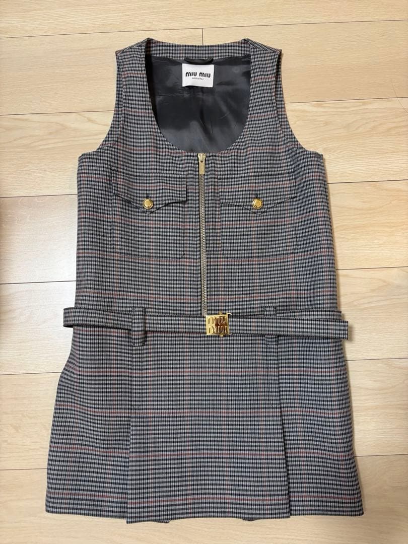 ワンピース miumiu checked dress