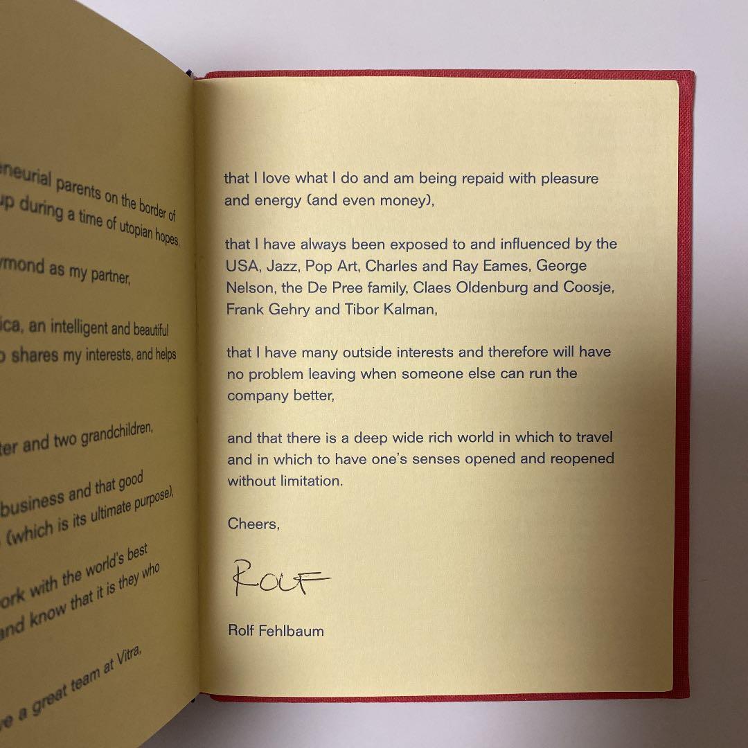 【初版・サイン本】Chairman Rolf Fehlbaum 洋書