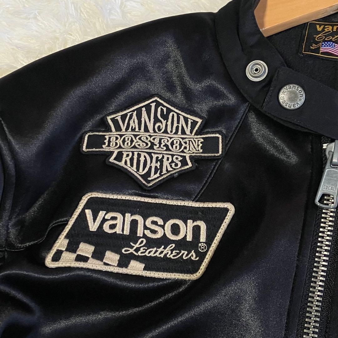 希少品 VANSON ボンディング調 ライダースジャケット XLサイズ 豪華刺繍