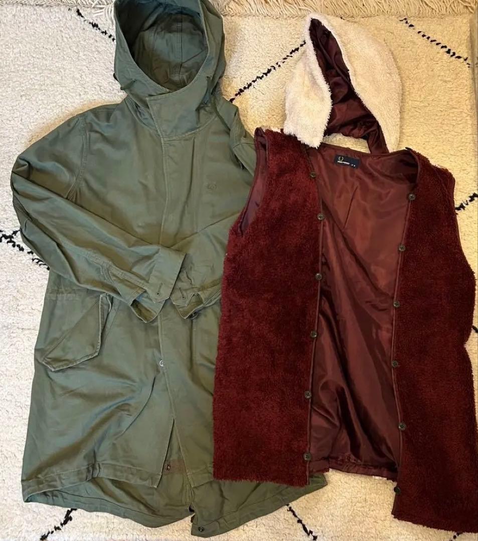 フレッドペリー FRED PERRY モッズコート カーキ M 月桂冠 ライナー