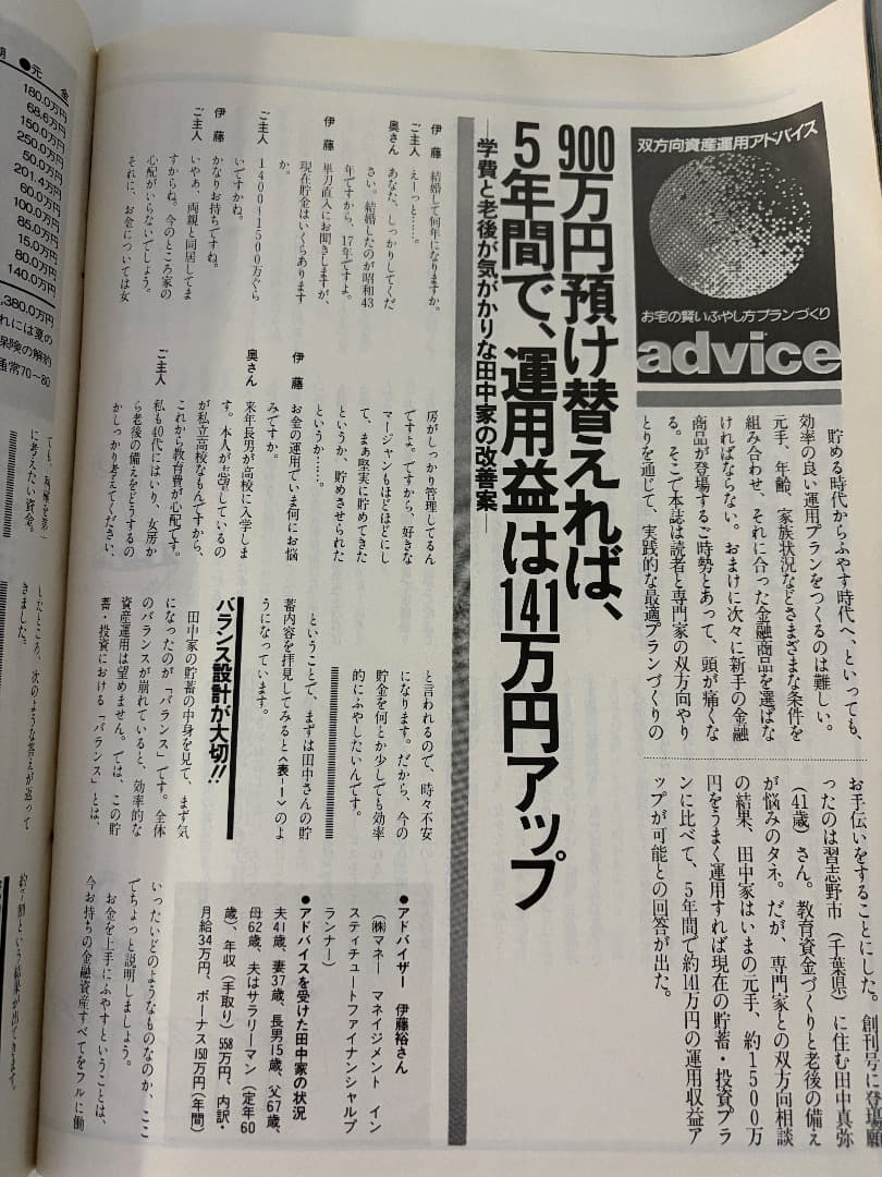 日経マネー創刊号（昭和60年12月号）マル優廃止のXデー、竹下登・堺屋太一対談他