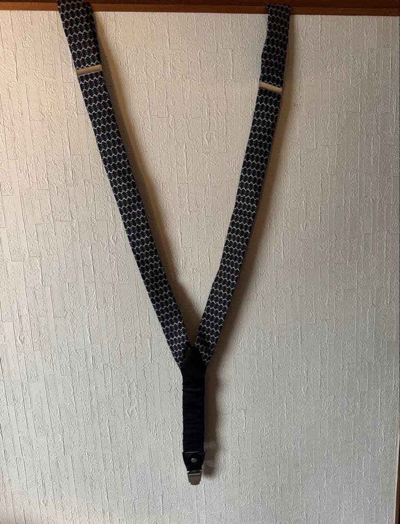 HERMES サスペンダー ブラック/ホワイト