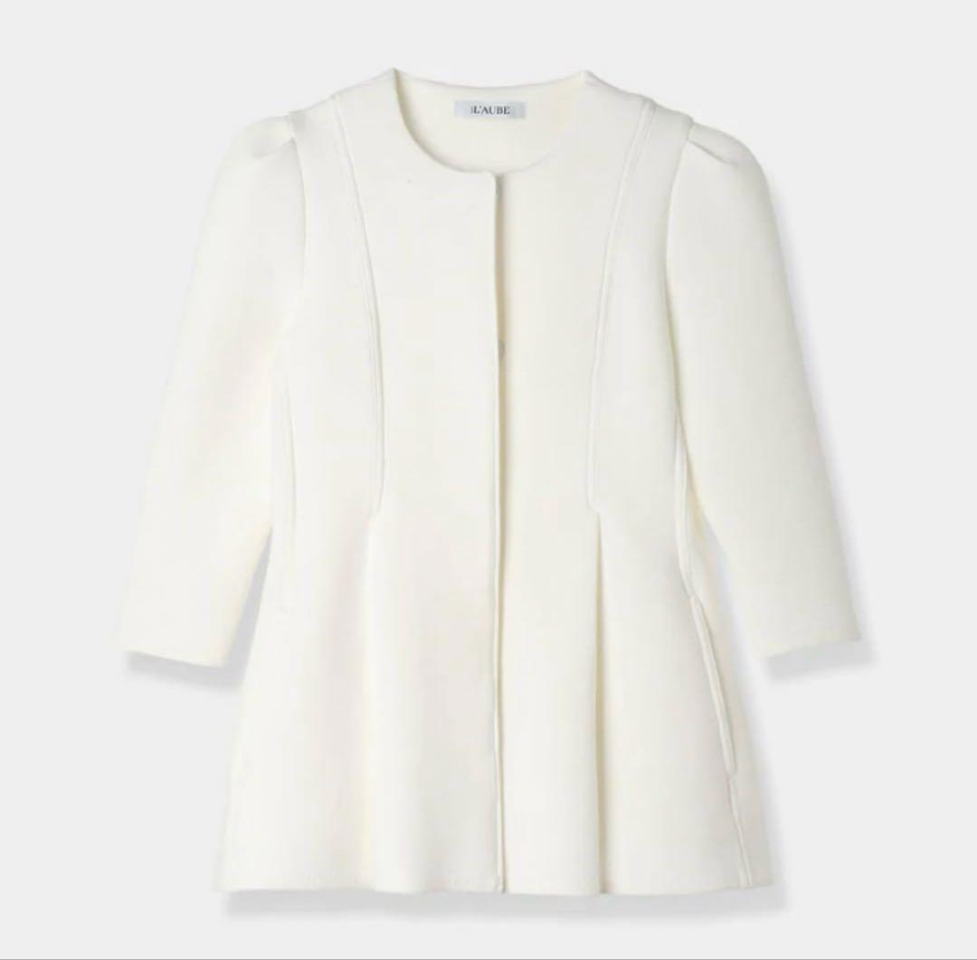 【新品タグ付】Laubeblanc ローブブラン ペプラムジャケット ホワイト