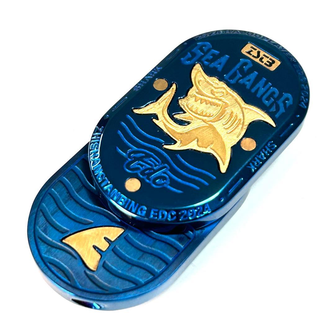 新品未使用 フィジェットトイ スライダー EDC サメ シャーク ブルー