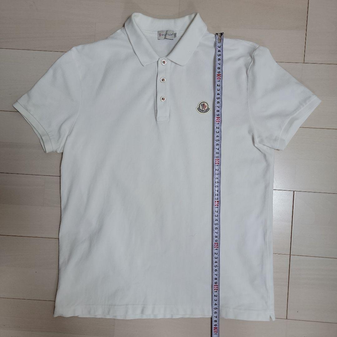 MONCLER ホワイト ポロシャツ ロゴ XL 白 半袖