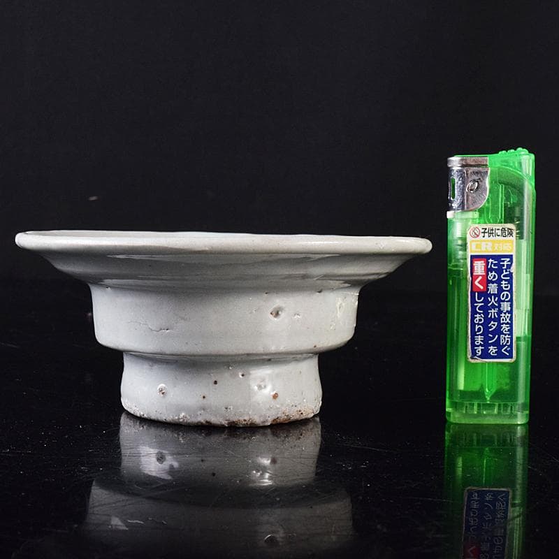 朝鮮美術　李朝　高麗白磁　盃台　杯台　V　R7972