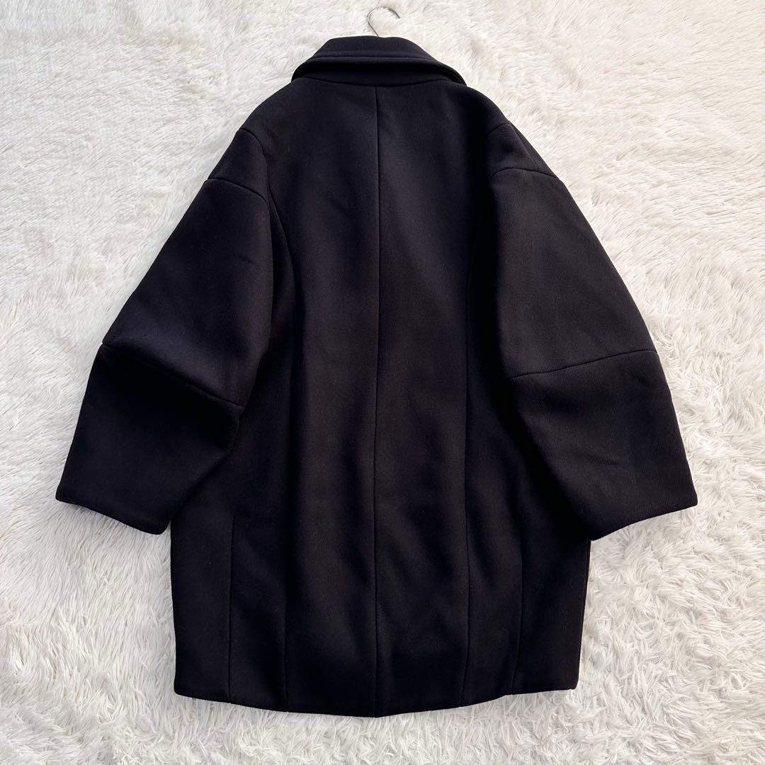 SNIDEL ウールコクーンダブルコート オーバーサイズ イタリア生地 ブラック