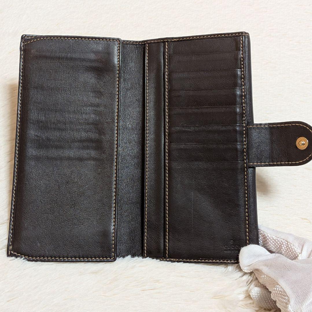 美品✨️グッチ 長財布 ラブリーハート GGキャンバス 濃茶 人気定番