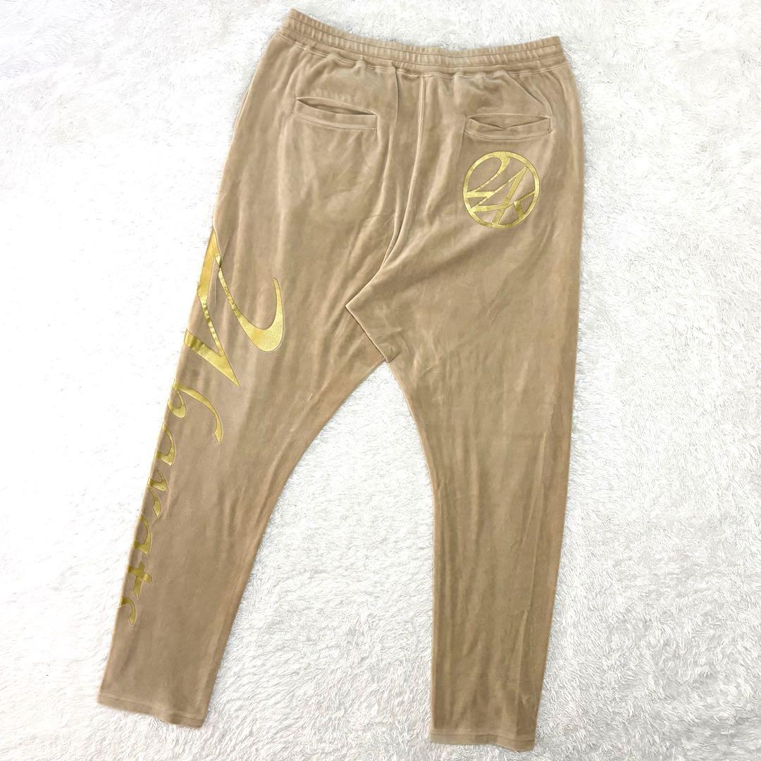 24karats ジャージ セットアップ ベロア ゴールドロゴ ベージュ XL