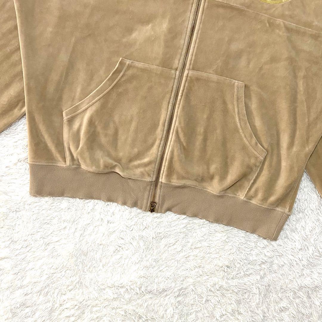 24karats ジャージ セットアップ ベロア ゴールドロゴ ベージュ XL