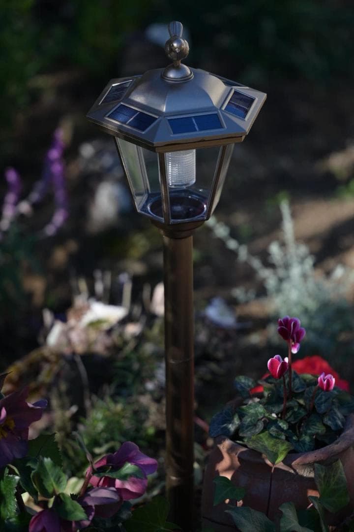 屋外 電球色 ガーデンライト２個 防水 小鳥模様 ランタン型