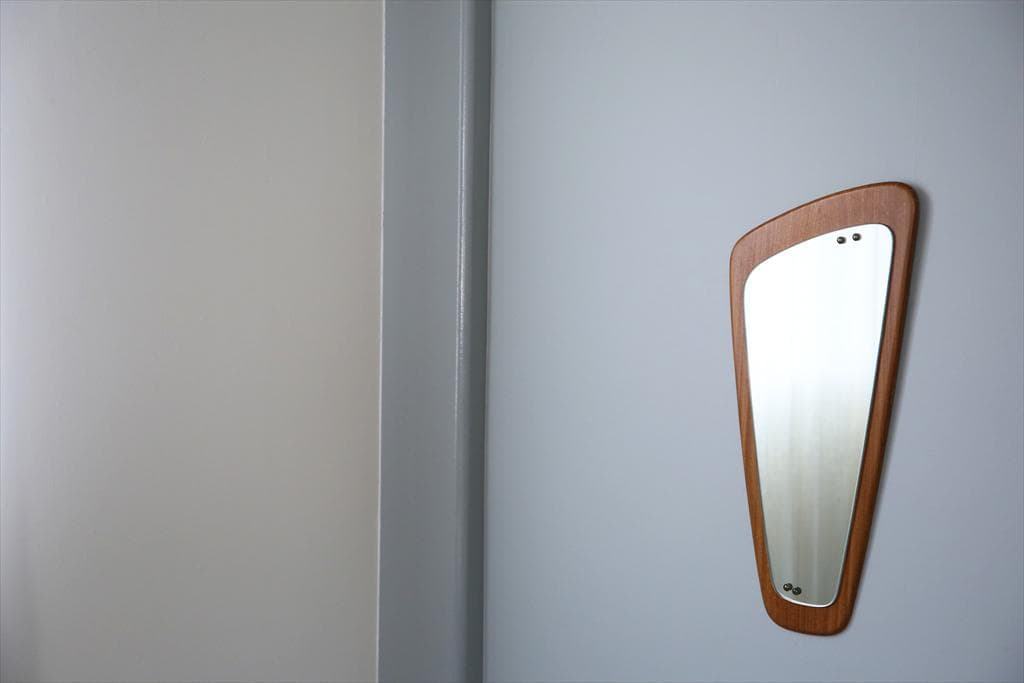 英国アンティークチーク古木ウォールミラー/木製壁掛け鏡/立鏡/姿見(92-151