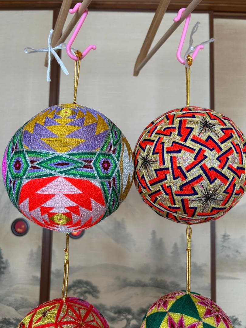 【本場　柳川まり】特大 二段吊り飾り 2点セット（対） 伝統工芸品 雛祭り