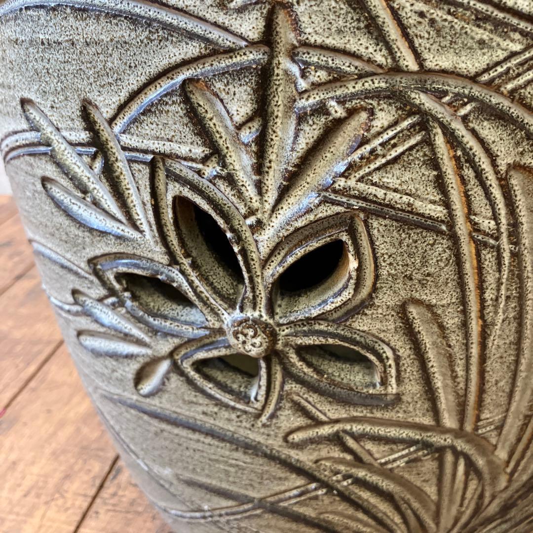 昭和レトロ 陶器製 傘立て 花柄 インテリア 玄関 置物 飾り オブジェ