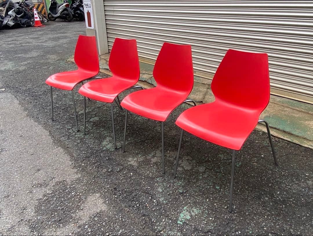 A661◆kartell MAUI◆カルテル マウイ チェア 4脚セット「レッド