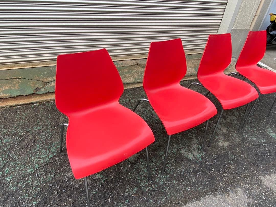A661◆kartell MAUI◆カルテル マウイ チェア 4脚セット「レッド