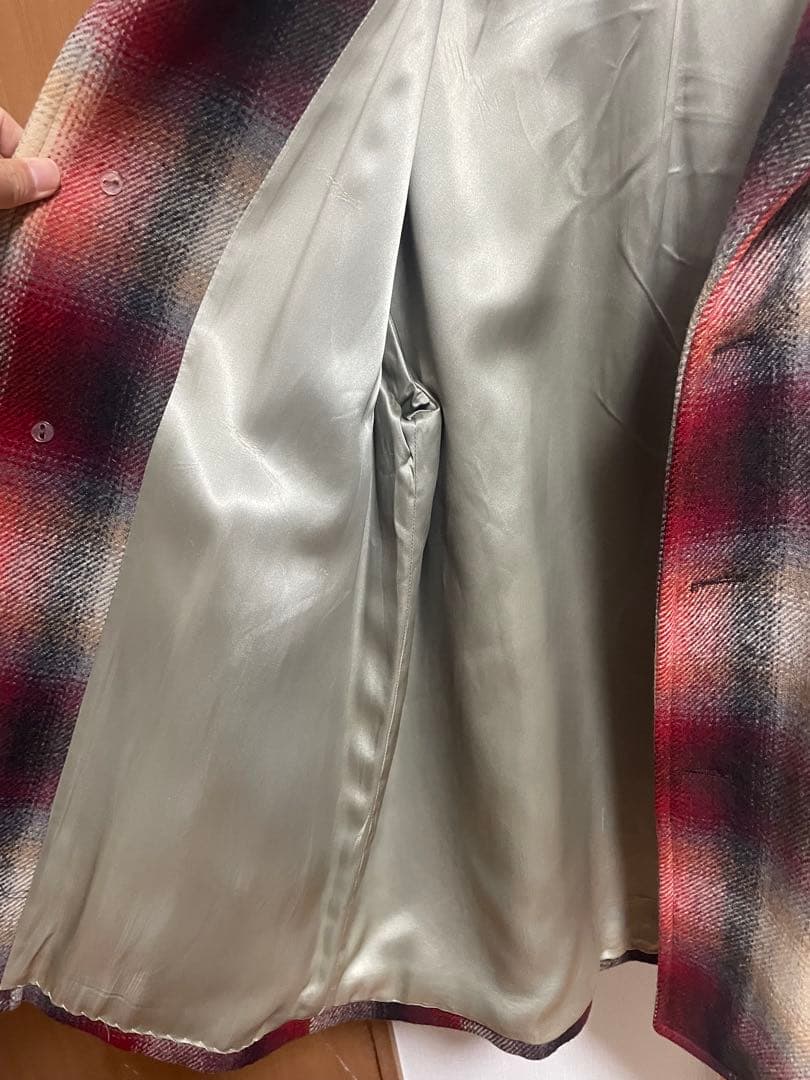 【希少】70s オンブレチェック　ウールボアコート