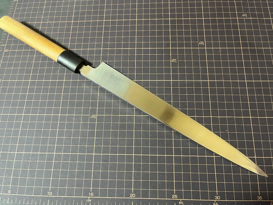 正本総本店 柳刃包丁 コバルト鋼 Ｖ10 27cm 鞘付き 黒檀ピン 正本 包丁
